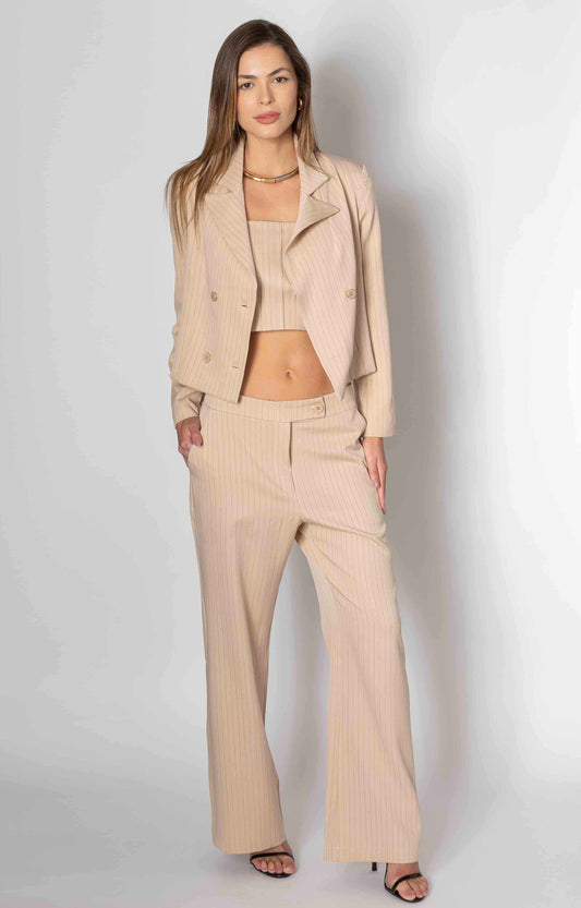 Conjunto Cropped, Blazer e Calça